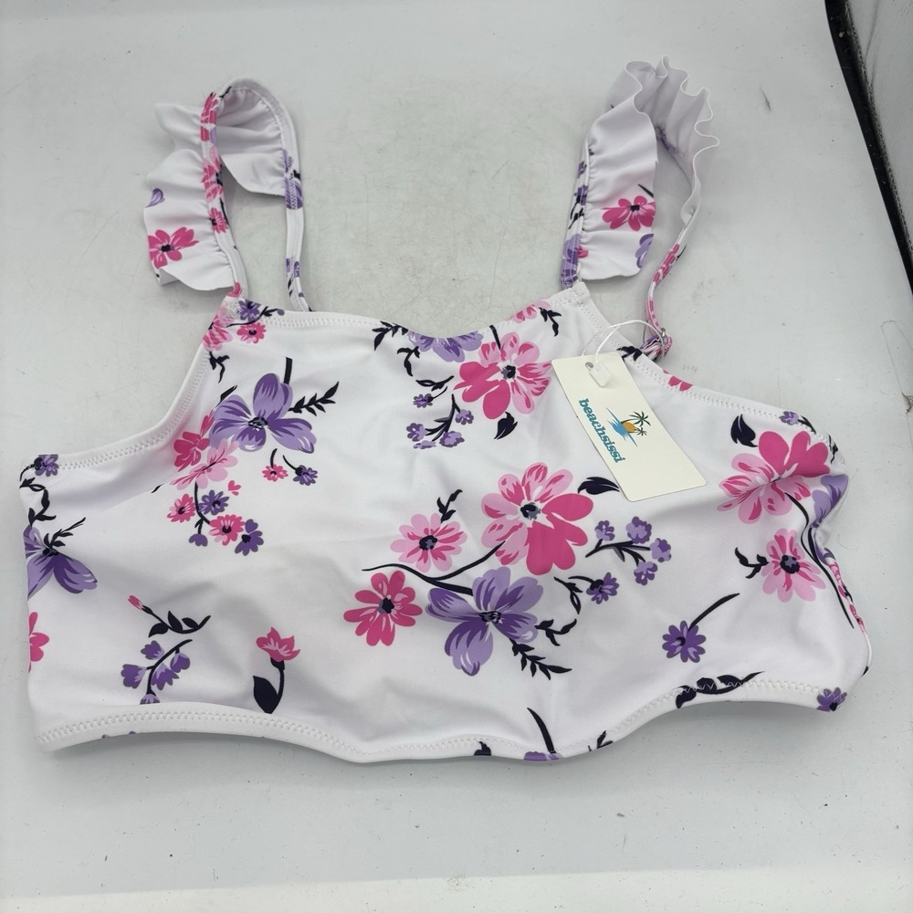 Beachsissi Swimsuit Top Womens Size L Large Bathing Suit Floral Beach Summer
